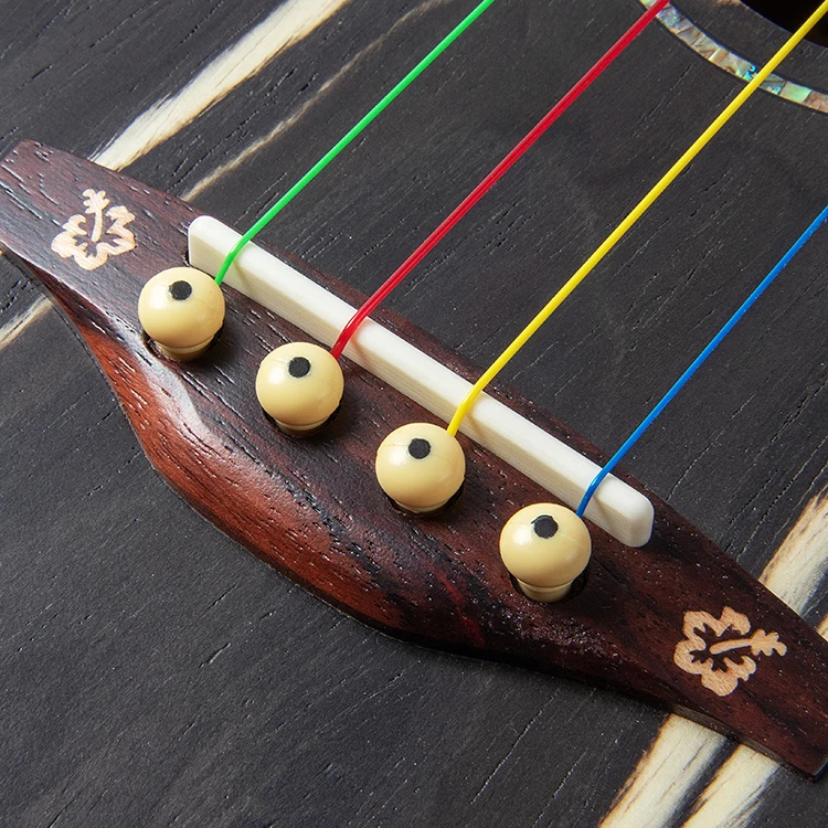 new design smiger brand 24 inch Tenical wood 4 strings black ukulele concierto