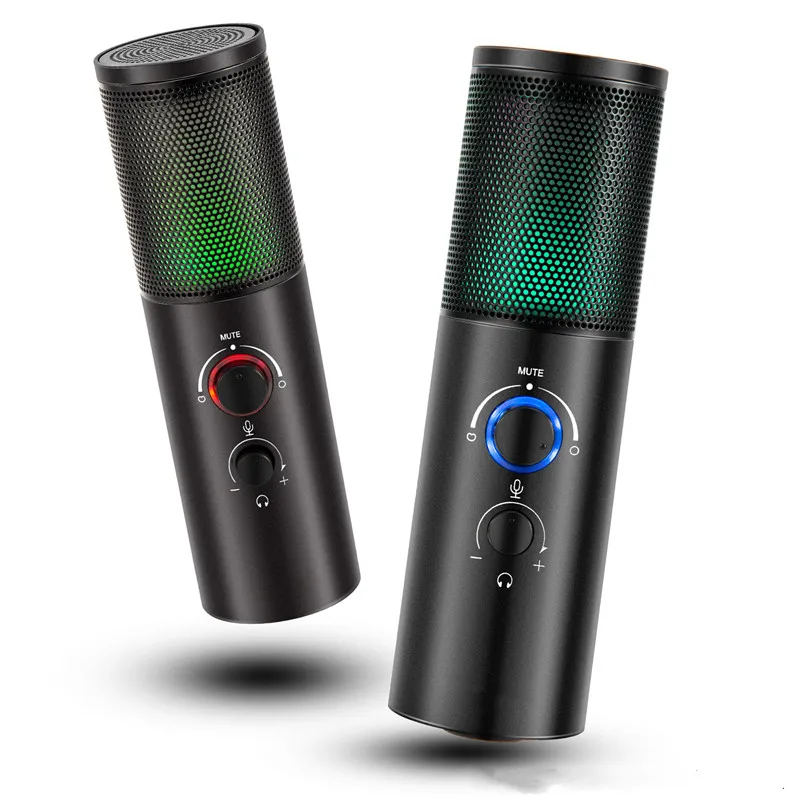 
 Настольный usb-микрофон Xiaokoa для студийной записи, светодиодный микрофон для прямой трансляции на youtube  