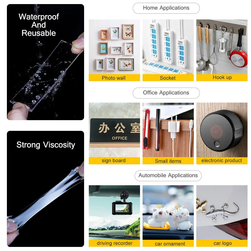 Wholesale Cheap Price Double Sided Heavy Duty Adhesive Acrylic Tape Sticky Transparent Nano Reusable Tape