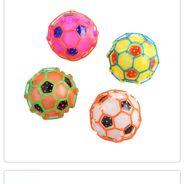 Naughty children ball with colorful LED lighting soccer toy jumping ball toys football rotation