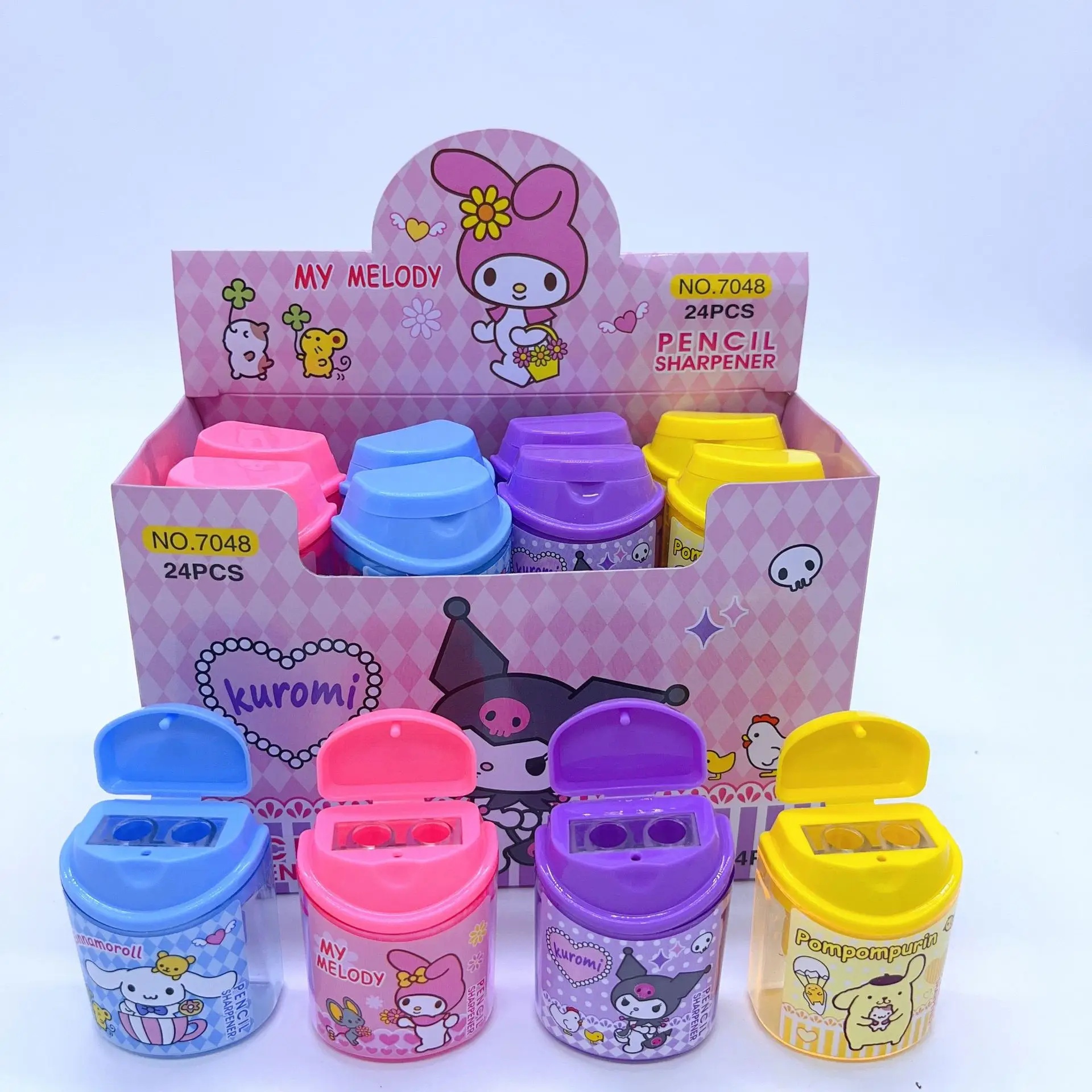 DHF223 New Sanrio Kuromi Cinnamoroll pencil sharpener lovely pompompurin student mini pencil sharpener