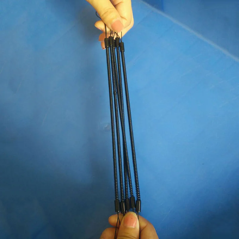 Elastic Spiral Spring Coil Strap Rope Lanyard Key Chain Black Accessories mobile phone rope pull cord rope