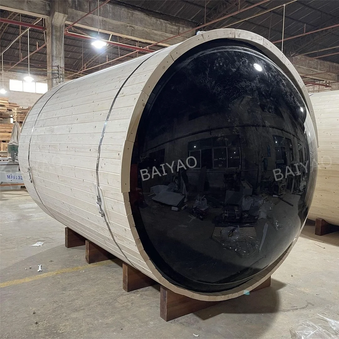 2 4 6 Person Barrel Sauna Outdoor Dry Steam Room Salt Sauna Traditional Red Cedar Sauna Bucket For Sale