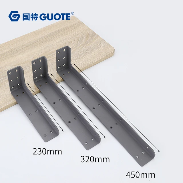 GUOTE Desk Bearing Concealed Type Bracket Accessories Metal Heavy Duty Wall Mounted Triangle Shelf Bracket