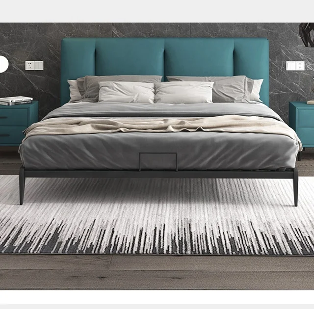 Modern multifunction storage bed with speaker music design of leather bed solid wood frame china factory wholesale