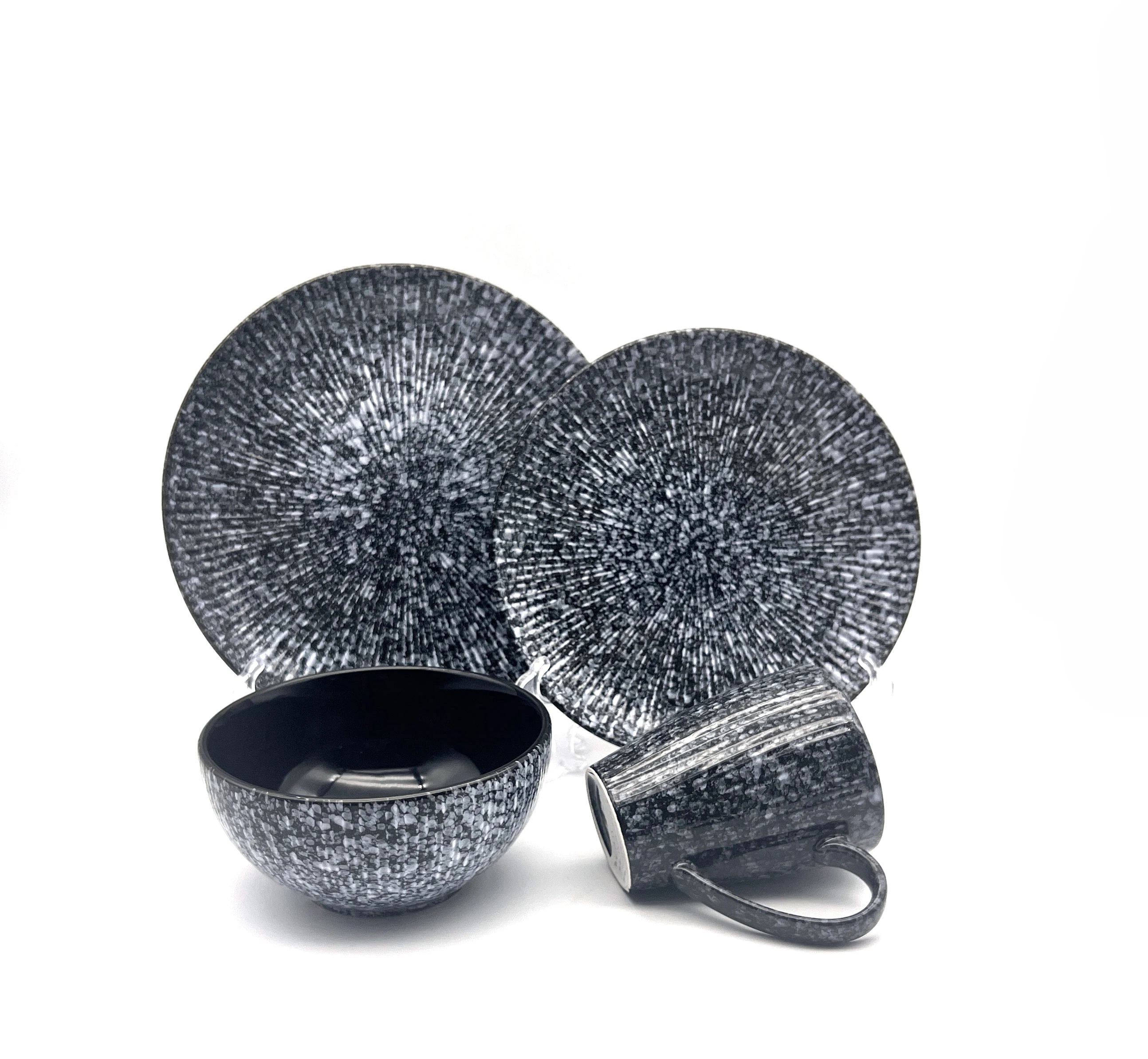 16 pcs Wholesale High Quality Stoneware Glaze Tableware Set Ceramic Dinner Plates Dinnerware Sets with Coffee Cup and Mugs