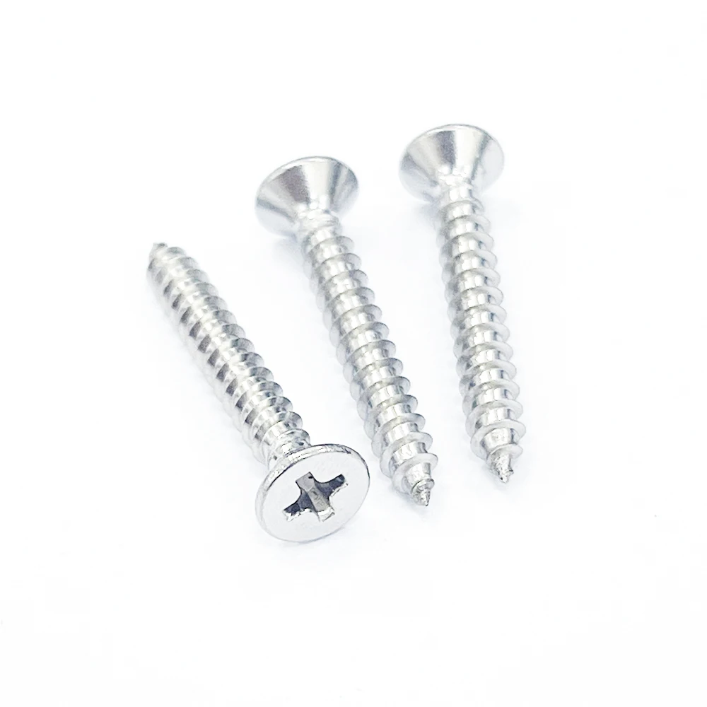 #12*25mm Stainless steel Cross Slot Countersunk Head  Self Tapping Screws