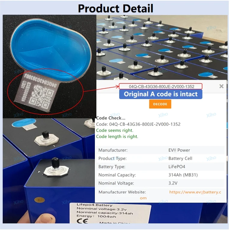 Xiho MB31 LF280 3.2V Lifepo4 High Capacity 330Ah Rechargeable Batteries 280Ah Battery Prismatic Cell For Energy Storage Solar