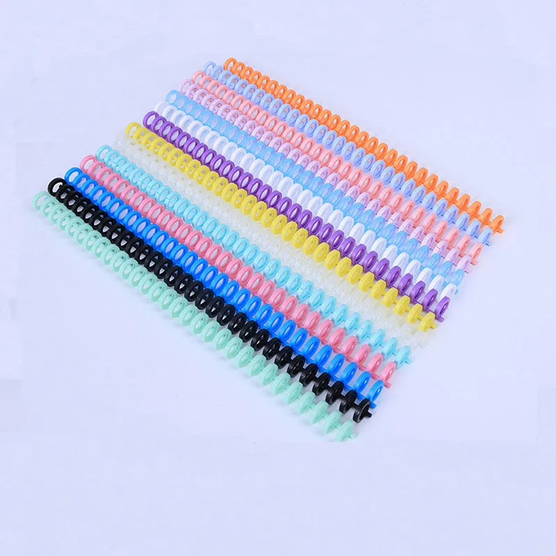 Оптовая продажа спиральная связующая лента для ноутбука съемная пластиковая с 30 отверстиями можно разрезать рукоделия пластиковое связующее кольцо листьями