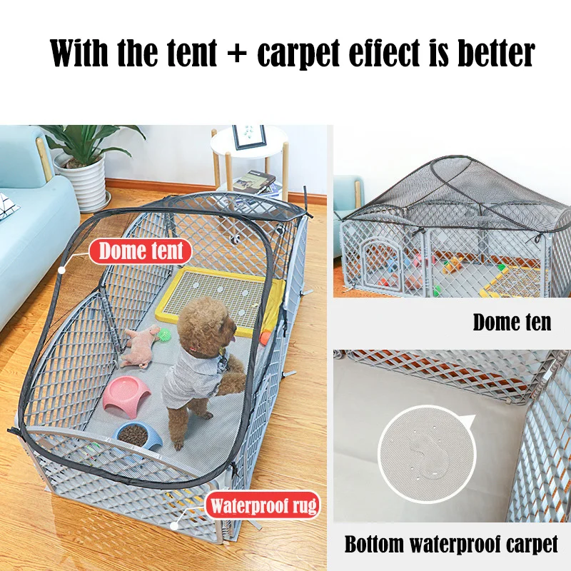 Custom Plastic Pet Dog Pens Cage Indoor Durable Stable Pet Dog Gate Foldable Portable Plastic Pet Dog Playpen