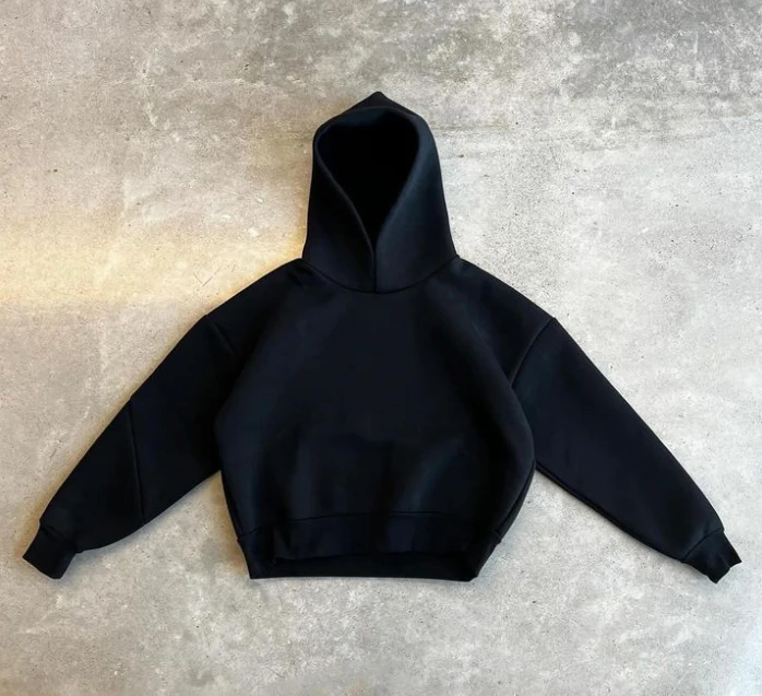 Dongguan manufacturers clothing oversized unisex loose plain solid blank cotton polyester neoprene hoodie for men