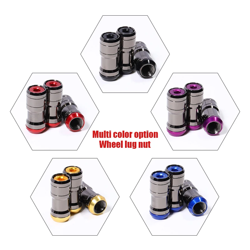 Racing Car Wheels Rims Lug Nuts With Anti-Theft Spiked Lug Nuts M12*1.5/M 12*1.25