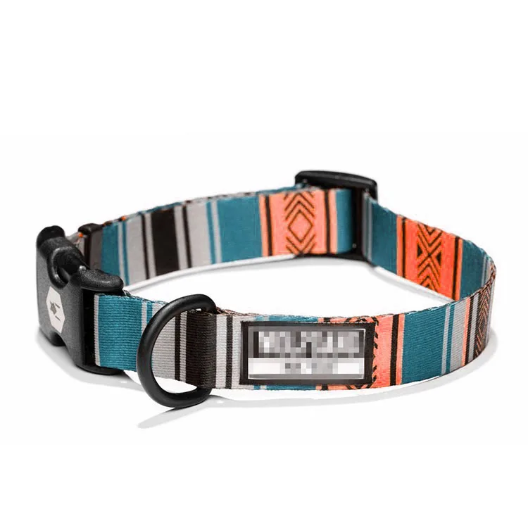 Best selling pet products durable nylon custom print dog collar for medium dogs