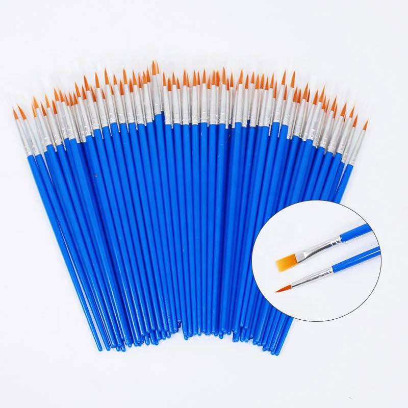 Small Fine Nylon Hair Line Paint Brushes Flat and Point For Drawing Watercolor Brushes Paint Brushes Pen for Children Art