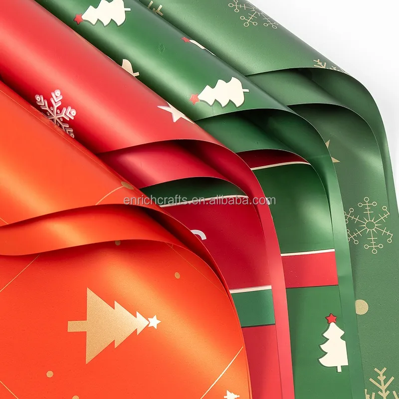 Christmas Design Korean Bouquet Fresh Flower Wrapping Paper Waterproof Gift Packaging Tissue Wrapping Paper for Florist Supplies