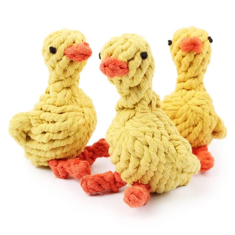 High Quality Cotton Rope Chew Bite Resistant Teeth Cleaning Pet Dog Toy Duck