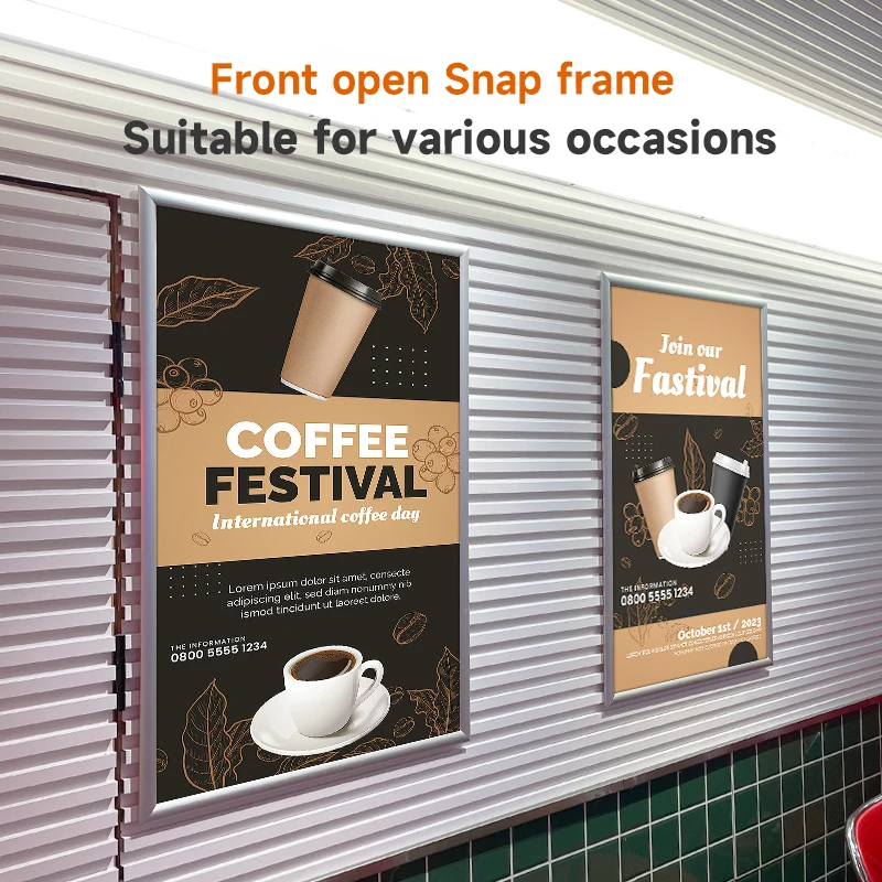 A1/A2/A3/A4Poster Snap Frame for Indoor Outdoor Wall Mounted Picture Poster Photo Frame Metal Aluminum frame