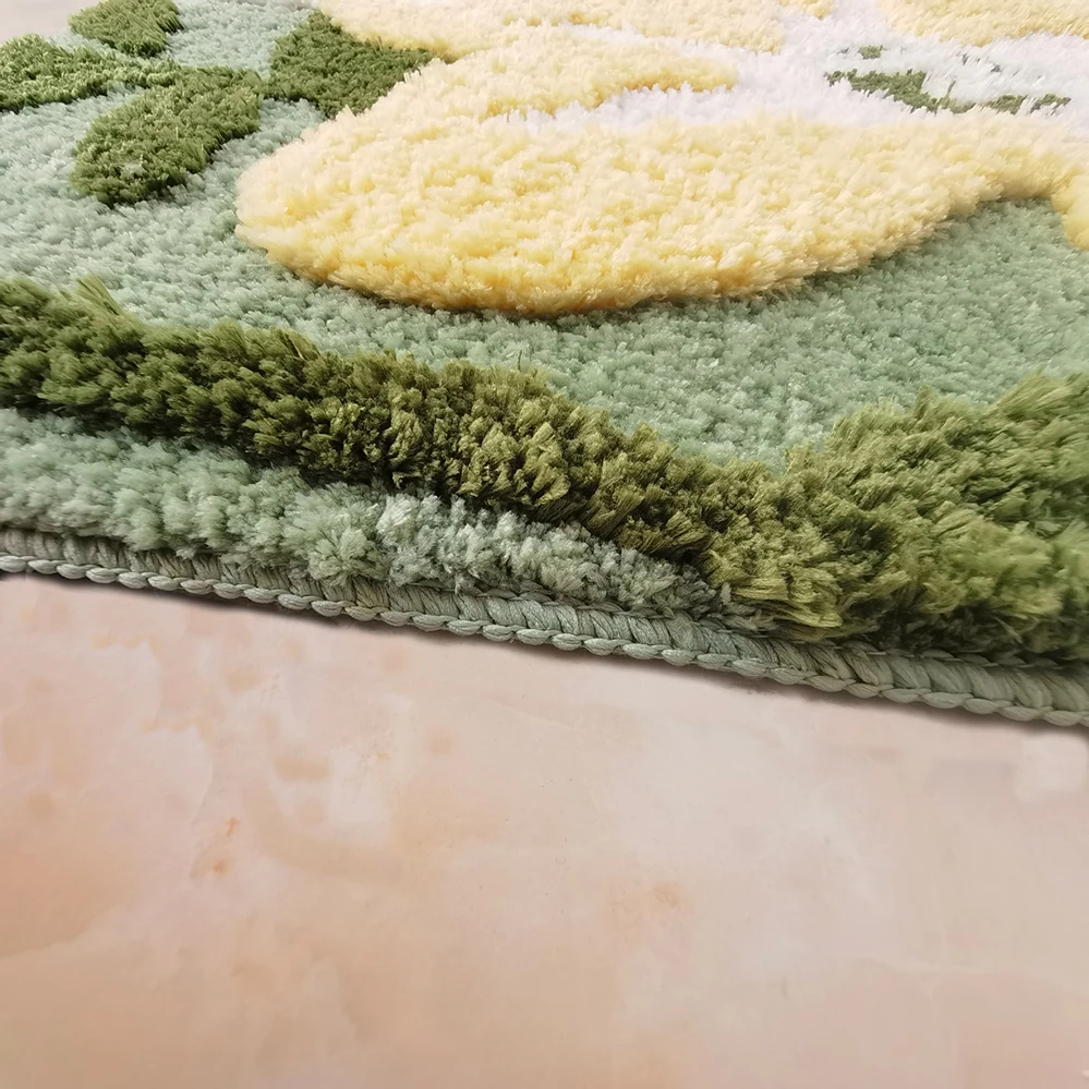 Tufted Moss Carpet Thickened Absorbent No-Wash Loop Pile Polyester Floor Mat 3D Bathroom Rug Home Use Bathrooms Other Home