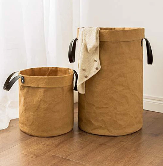 OEM большая емкость водонепроницаемый мягкий PU ручки небьющиеся Dupont бумажная корзина для одежды