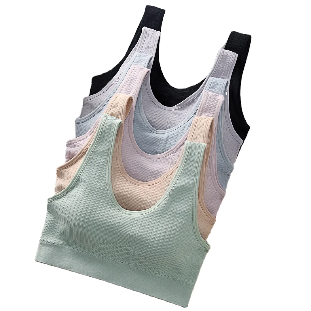 Бюстгальтер женский с U-образной спинкой, эластичный широкий латексный топ в полоску, из Таиланда, спортивный укороченный топ для фитнеса и спортзала