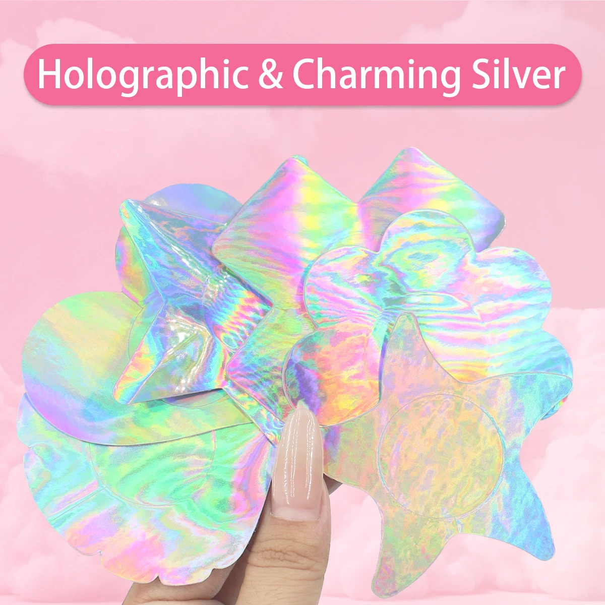 Flat Matter Women Sexy Disposable Nipple Cover Thin For Sexy Lingeries Custom Pasties Holographic Breast Petal Stickers