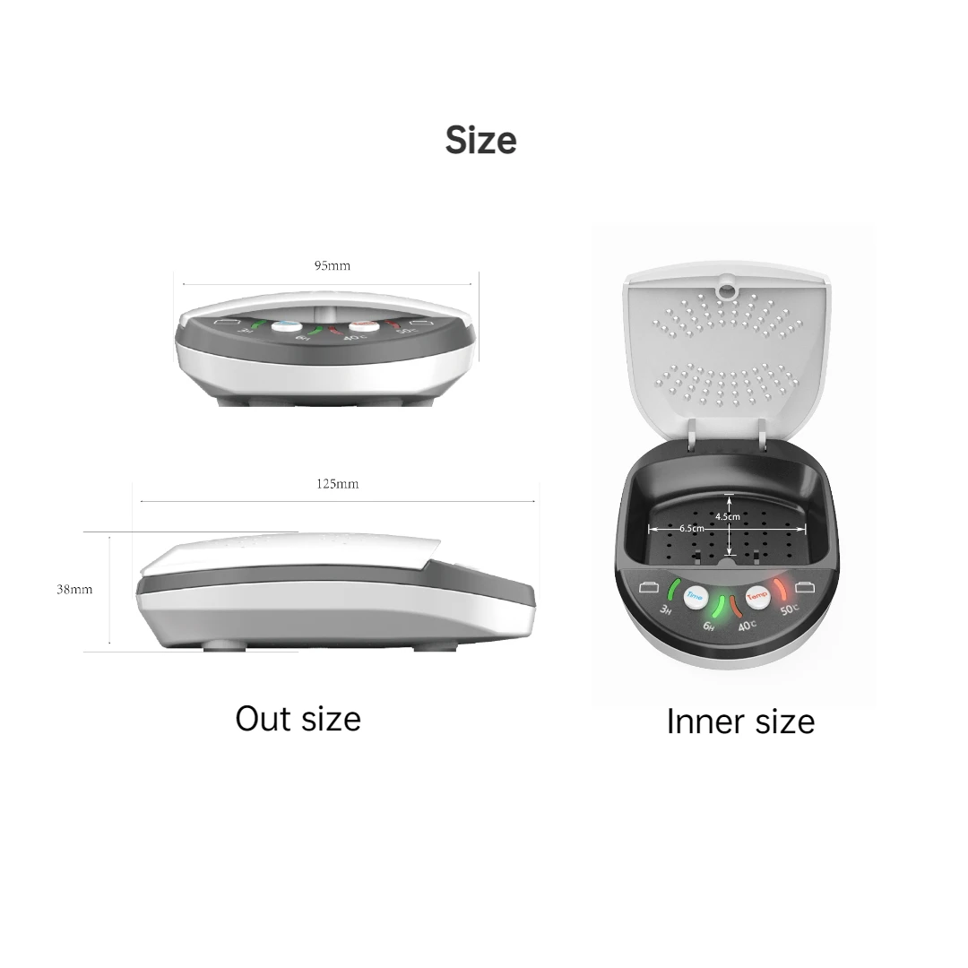 Hearing Aid Electronic Dryer Dehumidifier Drying Case with Multi Functional Cleaning Brush Aid 202