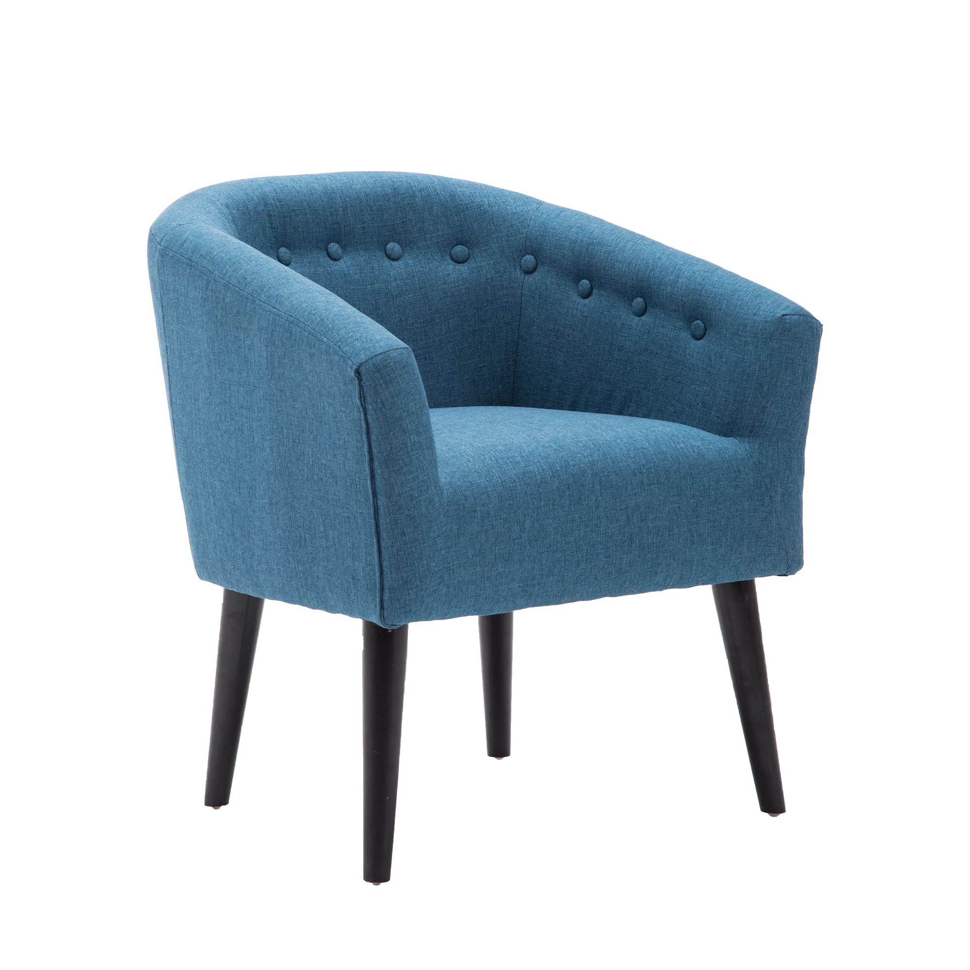 
Round Back Fabric Upholstery Dining chair with Button Tufting, Leisure Chair, 2PCS 