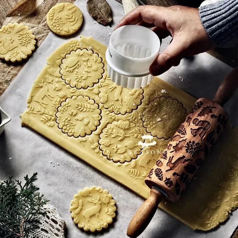 Manufacturers Custom Handle Wooden Rolling Pin Kitchen Supplies Activity Solid Wood Rolling Pin