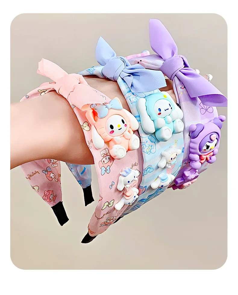 Новое поступление Kawaii Sanrioed Детская повязка на голову Kuromi My melody Cinnamoroll аниме заколка для волос девочек аксессуары подарки