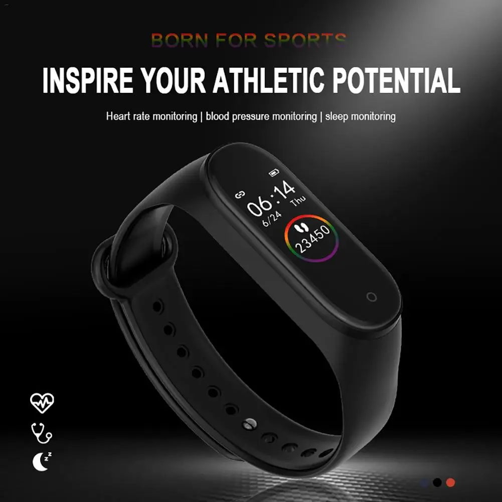 M4 Smart band 4 Fitness Tracker Watch Sport Pedometer Heart Rate Blood Pressure Smart band Monitoring Health Band Bracelet