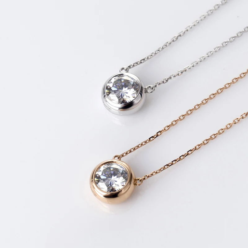 Модные белые цвет 1 ct синтетический бриллиант 18K золотое колье ожерелье для женщин