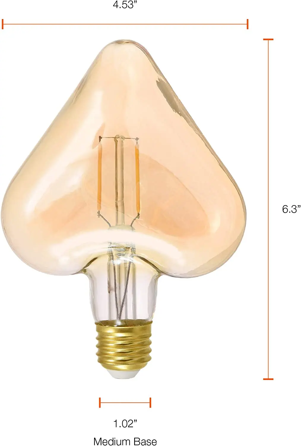 Wholesale Heart Shaped Retro Edison Bulb LED Filament Vintage Lamp Decorative Light