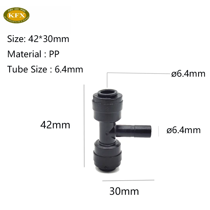  1/4' Quick Pushing Connection Reverse Osmosis RO Water System Fitting T Shape Elbow Connector
