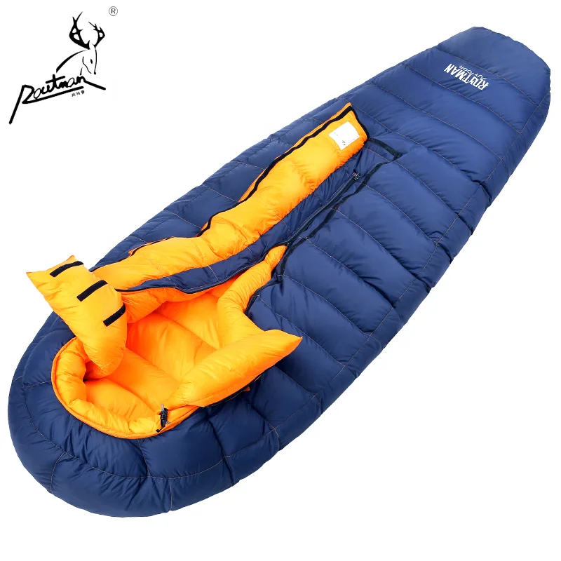 RS-400 Routman 1.63kg Lightweight Waterproof Bondage Hiking Down Heated Packable Sleeping Bag For Snow Mountain