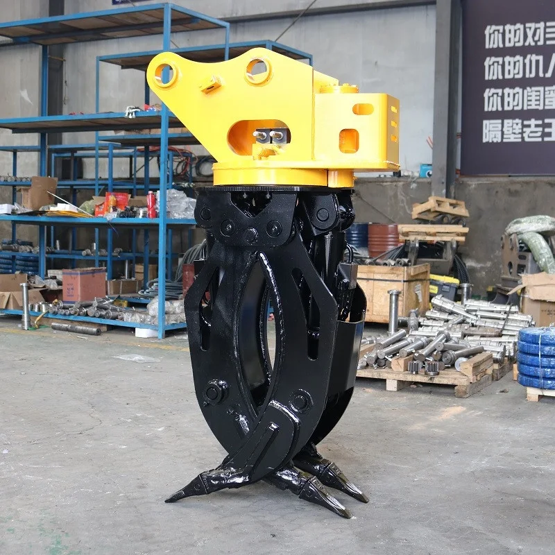 Sunward Swe235e-3 Mini Wheel Excavator Stone Grapple in Factory