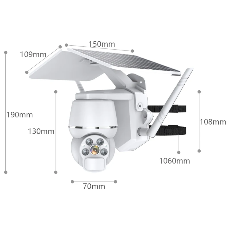 4g Outdoor House Solar Cameras Network Intelligence Solar Energy Camera Ptz Wireless 4g Sim Card PIR Human Detection