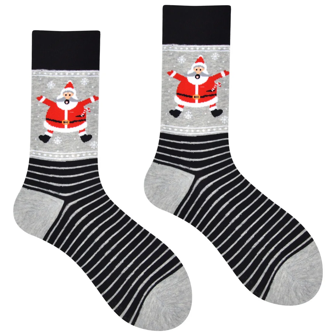 Christmas Cotton Funny Socks Men Santa Claus Elk Crazy Design Sokken Unisex Gift Candy Crew Skateboard Calcetines Hombre