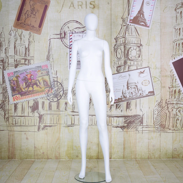 Fashion Full Body Matte White Dress Forms Adjustable Abstract Female Mannequins
