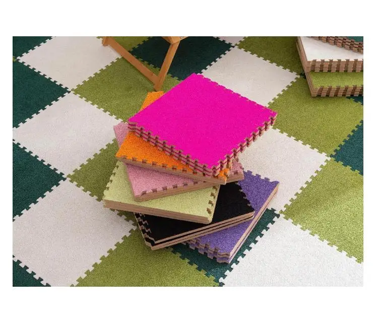 Washable Christmas Carpet Plush Baby Crawling Mat Toddler Fluffy Tiles EVA Foam Puzzle Mat