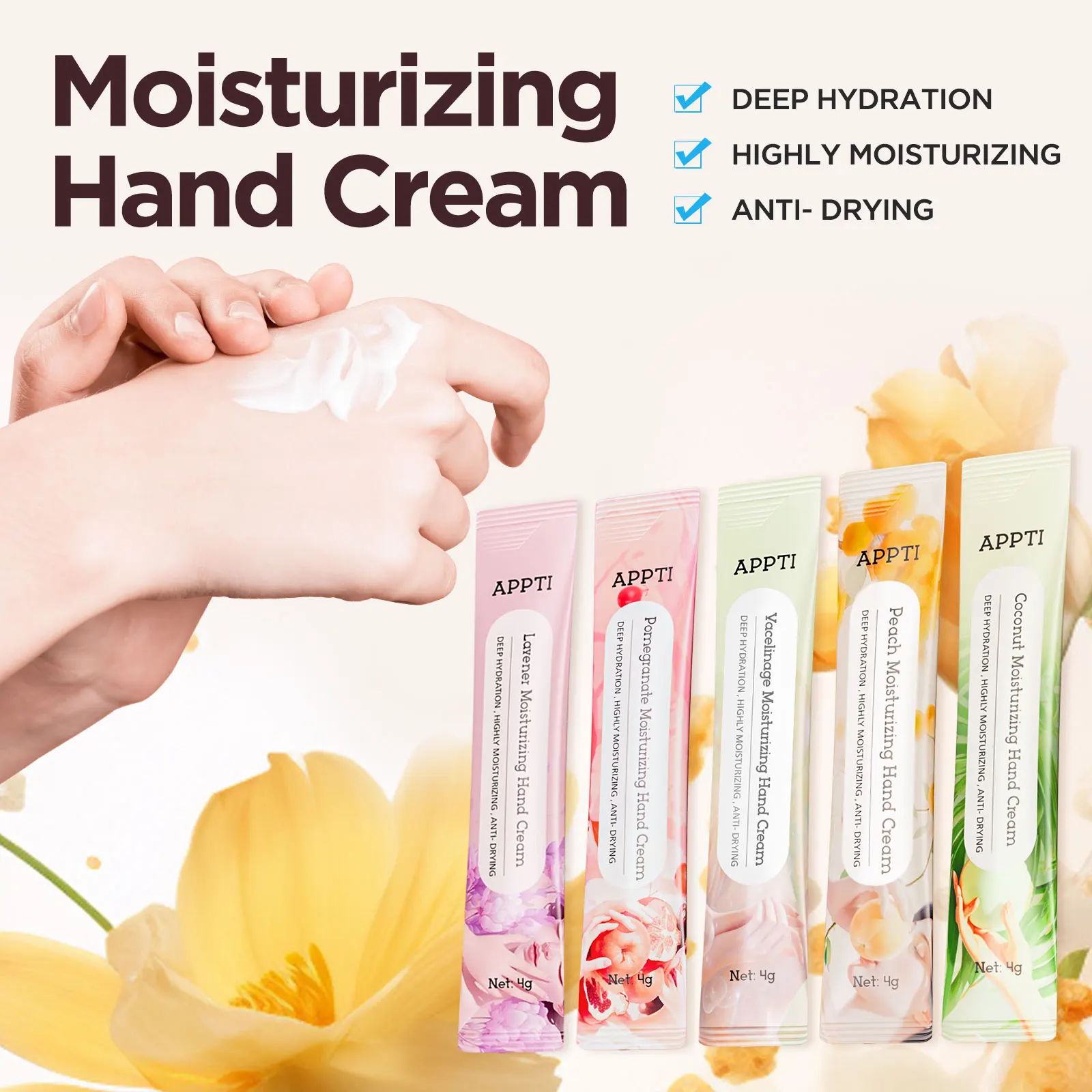 Private label in stock hand cream 4g mini hand cream lotion moisturizing hand cream wholesale