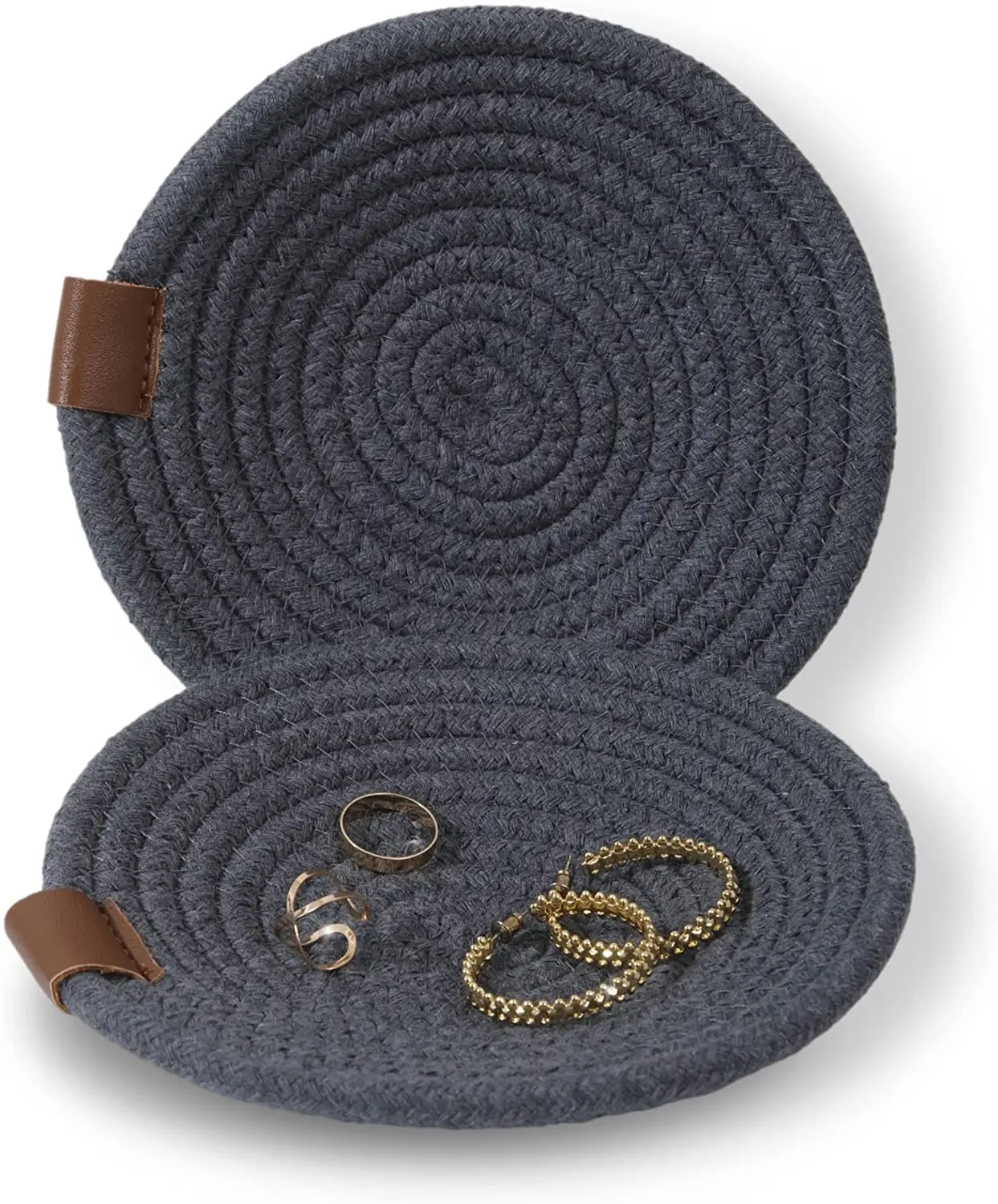 Декоративная корзина для хранения QJMAX из хлопкового шнура для прикроватного столика