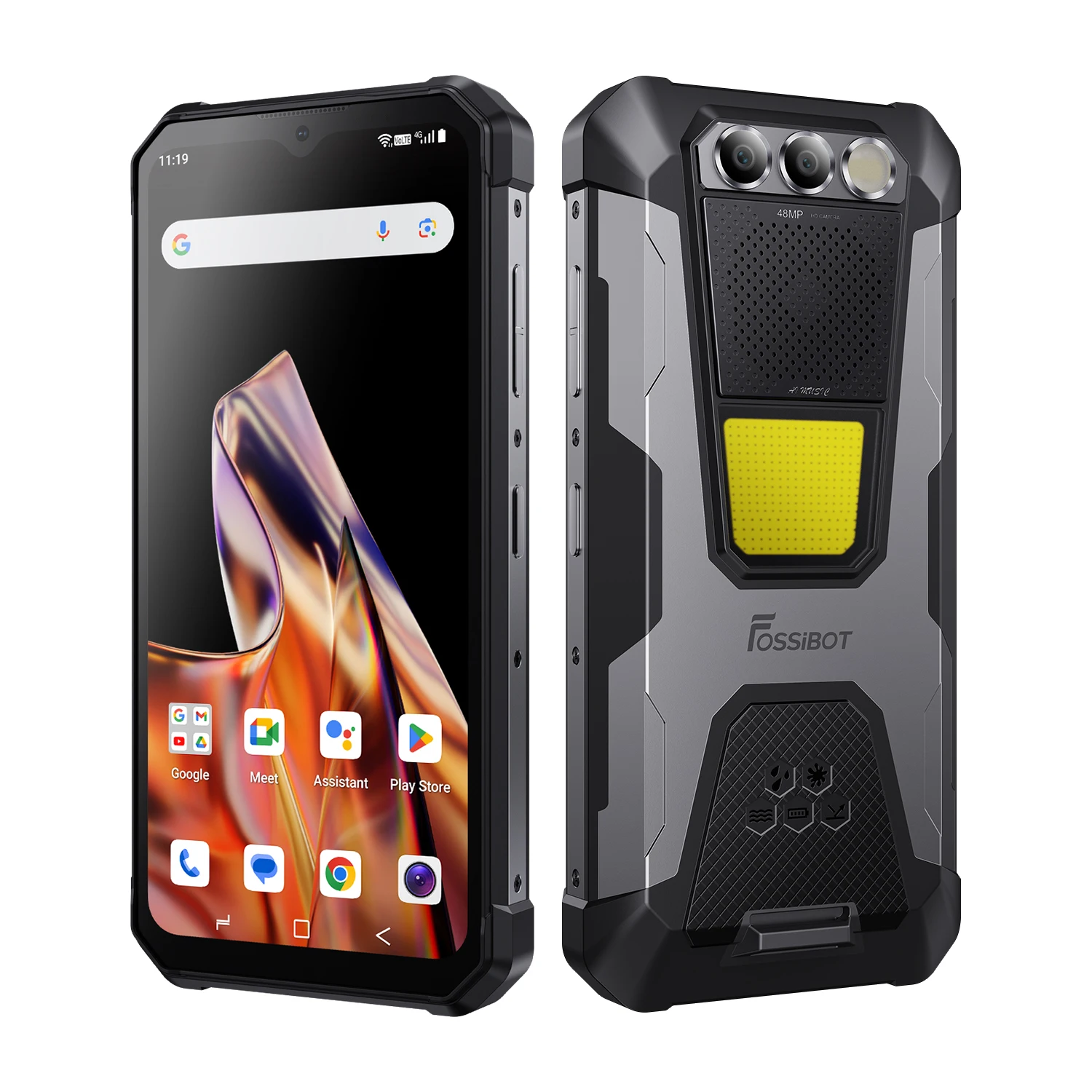 Fossibot F106 Pro 6.58 Inch Android 14 Smartphone 48MP16MP Dual SIM 8GB RAM 16GB ROM NFC LTE Rugged Mobile HD Screen MTK