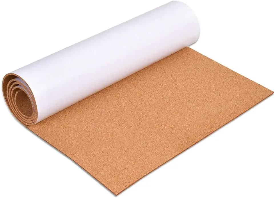 1mm Thick Adhesive Cork Roll Liner Insulation Cork Roll for Bulletin Board Coasters Door Signs and Floor Wall Decors