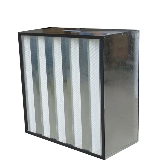 Customized H13 99.95% V Bank Hepa Filter 4V 24x24x12inch for HVAC, AHU, Cleanroom
