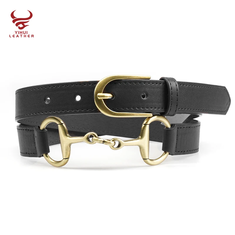 2023 fashion designer lady dress pants belts two pin buckles thin waist belts woman fashionable skinny leather belts girls