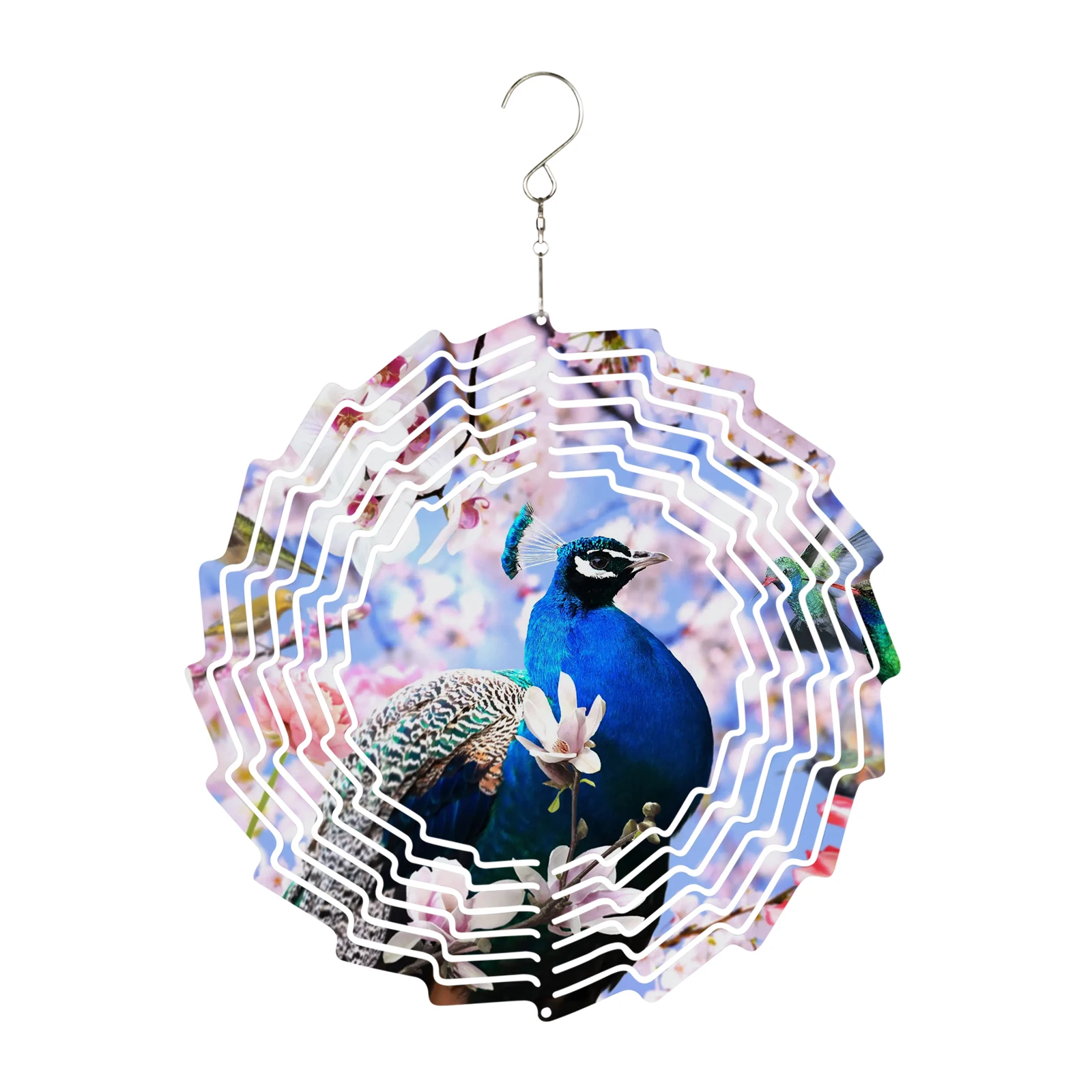 10 Inches 3D Spirlal Metal Aluminum Wind Spinners Sublimation Blank Double Sided DIY Garden Outdoor Sublimation Wind Spinner