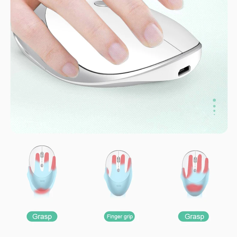 Flat Ultralight Lightweight Computer USB 2.4G Optical Mini Cordless Silent Slim Rechargeable Wireless Mouse