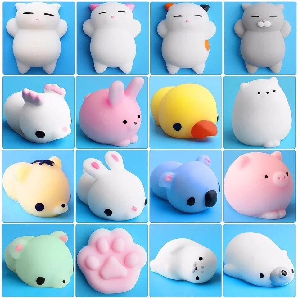 Colorful Squishy Cute Cat Antistress Ball Squeeze Rising Abreact Soft Sticky Stress Relief Toys Funny Gift mochi Toys