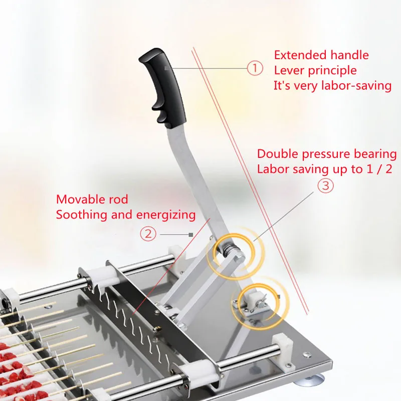 food processing turki kebab maker machine manual skewer bbq machine making meat skewer