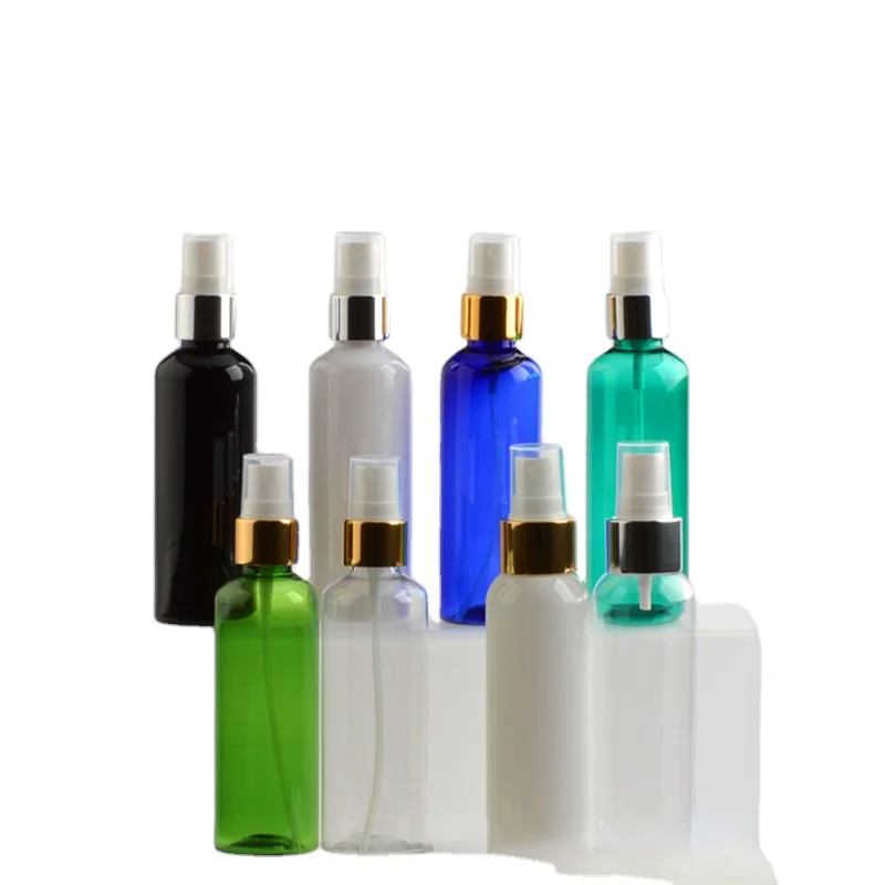 Wholesale empty fine mist PET bottle spray 100ml plastic spray bottle with aluminum cap